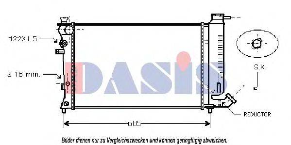 AKS DASIS 060720N Радиатор, охлаждение двигателя