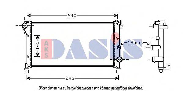 Радиатор, охлаждение двигателя AKS DASIS 080067N