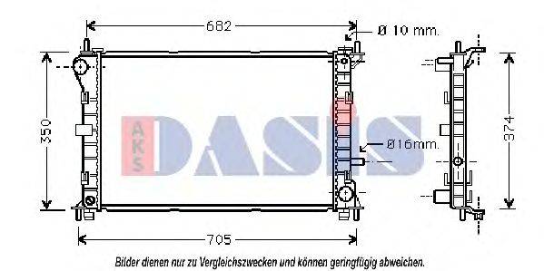 Радиатор, охлаждение двигателя AKS DASIS 090087N