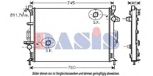 Радіатор, охолодження двигуна AKS DASIS 092027N