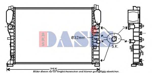 Радиатор, охлаждение двигателя AKS DASIS 120068N