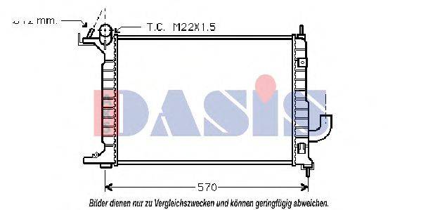 Радиатор, охлаждение двигателя AKS DASIS 151300N