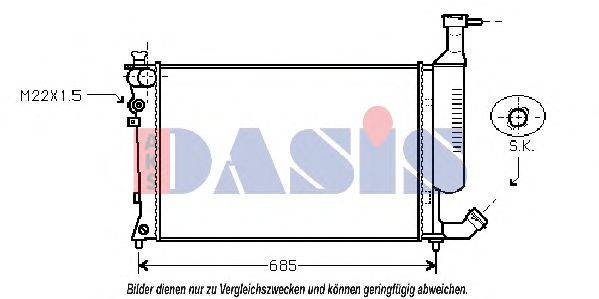 Радиатор, охлаждение двигателя AKS DASIS 160012N