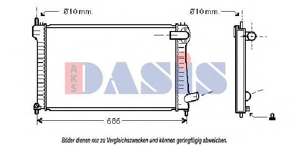 Радиатор, охлаждение двигателя AKS DASIS 160018N