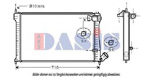 Радіатор, охолодження двигуна AKS DASIS 160350N