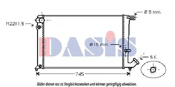 Радіатор, охолодження двигуна AKS DASIS 160360N