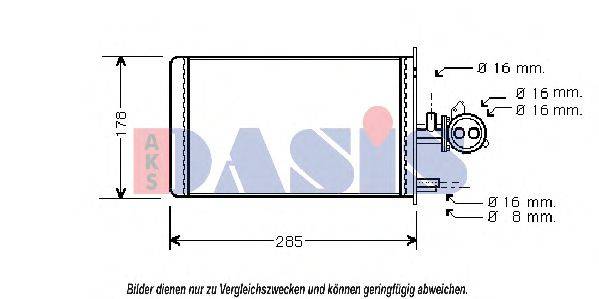 Теплообмінник, опалення салону AKS DASIS 169030N