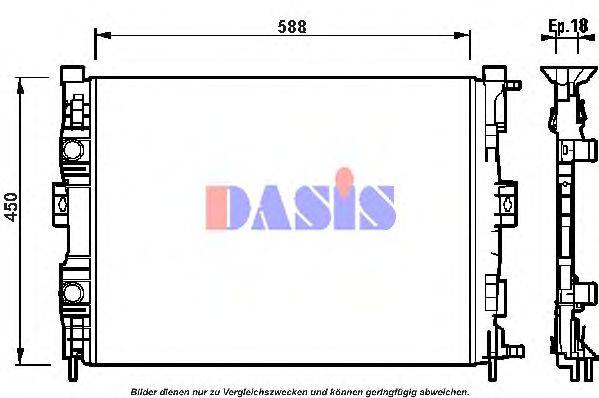 Радіатор, охолодження двигуна AKS DASIS 181001N