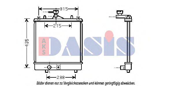 Радиатор, охлаждение двигателя AKS DASIS 322007N