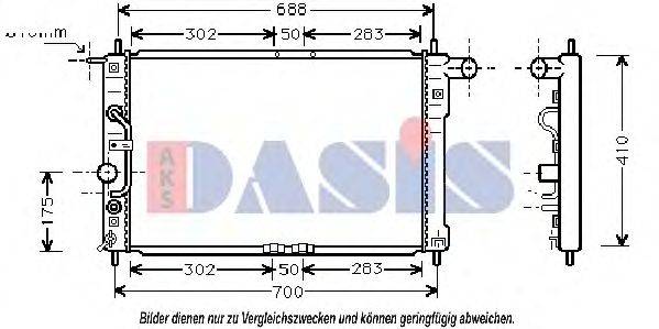 Радіатор, охолодження двигуна AKS DASIS 510006N