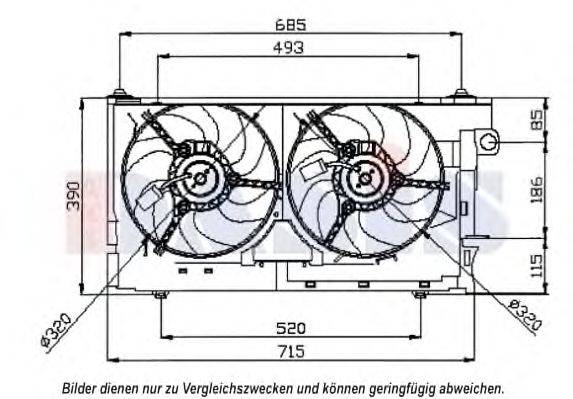 Вентилятор, охолодження двигуна AKS DASIS 068023N