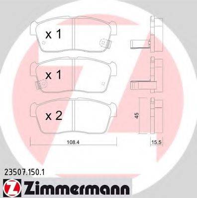 ZIMMERMANN 235071501 Комплект тормозных колодок, дисковый тормоз