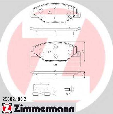 ZIMMERMANN 256821802 Комплект тормозных колодок, дисковый тормоз