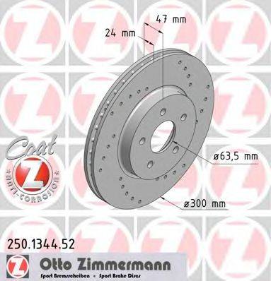 гальмівний диск ZIMMERMANN 250.1344.52