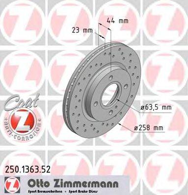 гальмівний диск ZIMMERMANN 250.1363.52