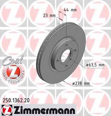 ZIMMERMANN 250136220 гальмівний диск