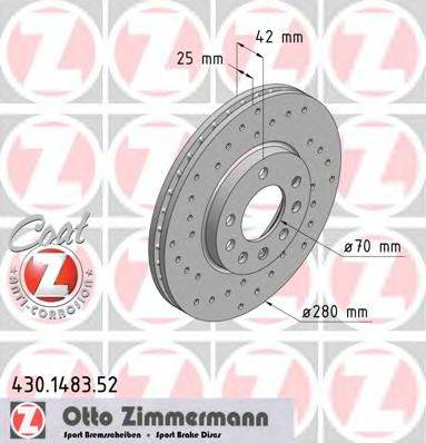 гальмівний диск ZIMMERMANN 430.1483.52