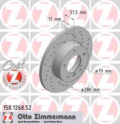 гальмівний диск ZIMMERMANN 150.1268.52
