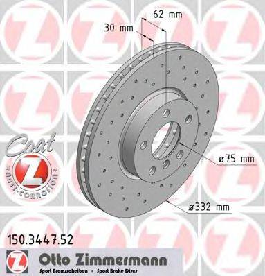 ZIMMERMANN 150344752 Тормозной диск