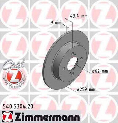 ZIMMERMANN 540530420 гальмівний диск