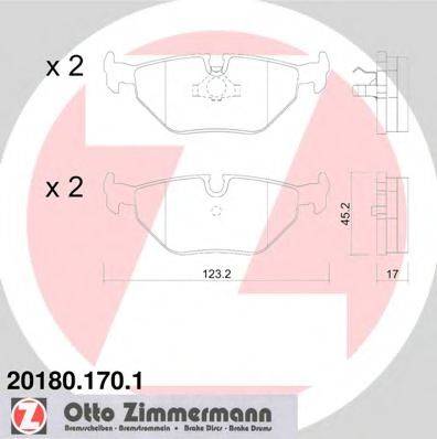 ZIMMERMANN 201801701 Комплект тормозных колодок, дисковый тормоз