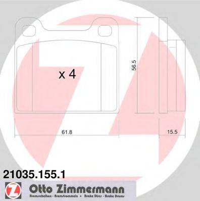 ZIMMERMANN 210351551 Комплект тормозных колодок, дисковый тормоз