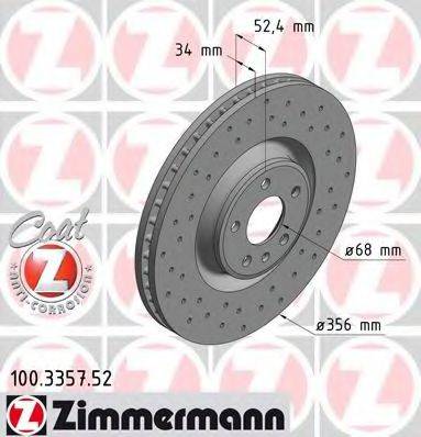ZIMMERMANN 100335752 гальмівний диск