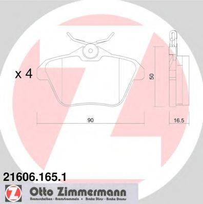 ZIMMERMANN 216061651 Комплект тормозных колодок, дисковый тормоз