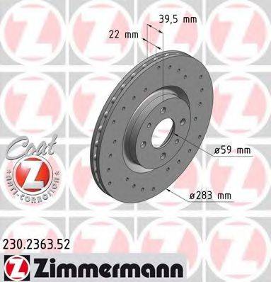 ZIMMERMANN 230236352 Тормозной диск