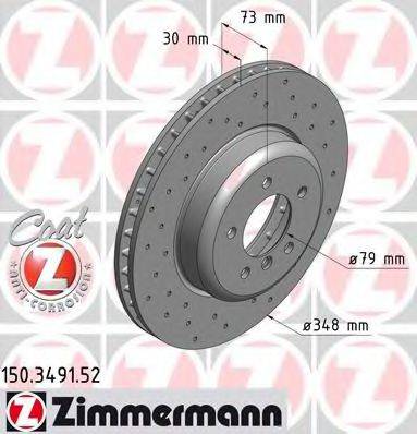 Тормозной диск ZIMMERMANN 150.3491.52