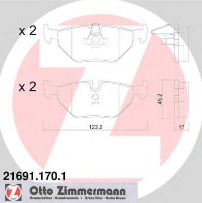 ZIMMERMANN 216911701 Комплект тормозных колодок, дисковый тормоз