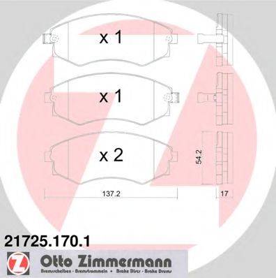 ZIMMERMANN 217251701 Комплект тормозных колодок, дисковый тормоз