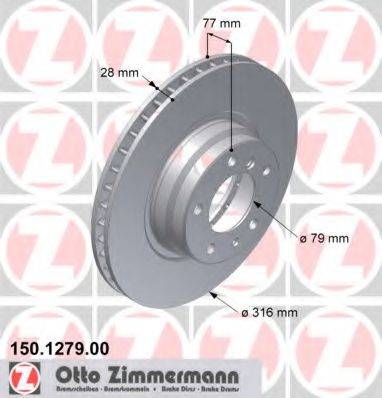 гальмівний диск ZIMMERMANN 150.1279.20