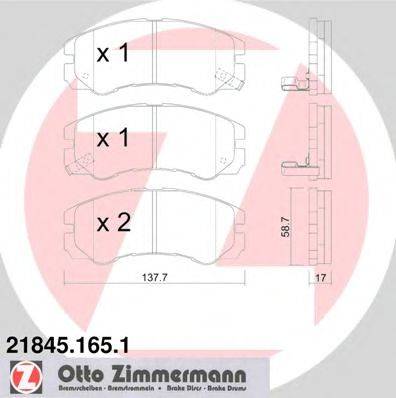 ZIMMERMANN 218451651 Комплект тормозных колодок, дисковый тормоз