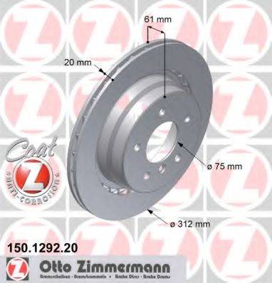 Тормозной диск ZIMMERMANN 150.1292.20