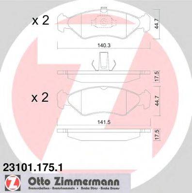 ZIMMERMANN 231011751 Комплект тормозных колодок, дисковый тормоз