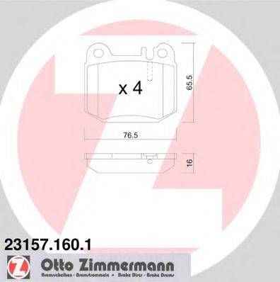 ZIMMERMANN 231571601 Комплект тормозных колодок, дисковый тормоз