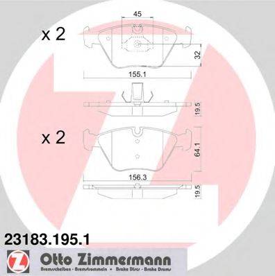 ZIMMERMANN 231831951 Комплект тормозных колодок, дисковый тормоз