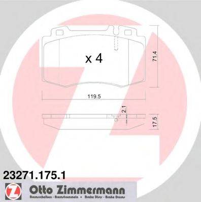 ZIMMERMANN 232711751 Комплект тормозных колодок, дисковый тормоз