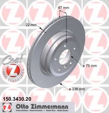 ZIMMERMANN 150343020 гальмівний диск