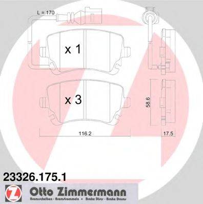 ZIMMERMANN 233261751 Комплект тормозных колодок, дисковый тормоз