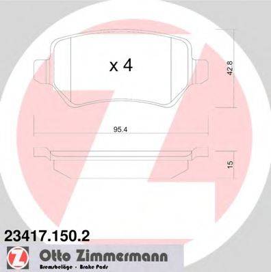ZIMMERMANN 234171502 Комплект тормозных колодок, дисковый тормоз