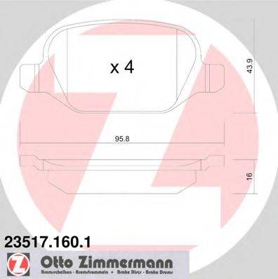 ZIMMERMANN 235171601 Комплект тормозных колодок, дисковый тормоз