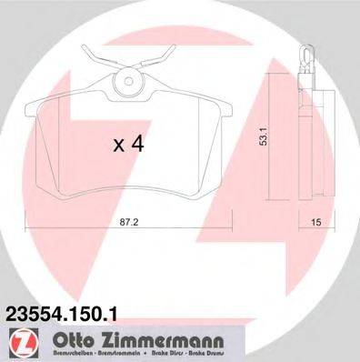 ZIMMERMANN 235541501 Комплект тормозных колодок, дисковый тормоз