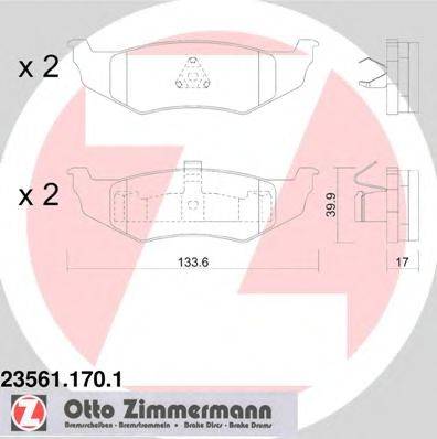 ZIMMERMANN 235611701 Комплект тормозных колодок, дисковый тормоз