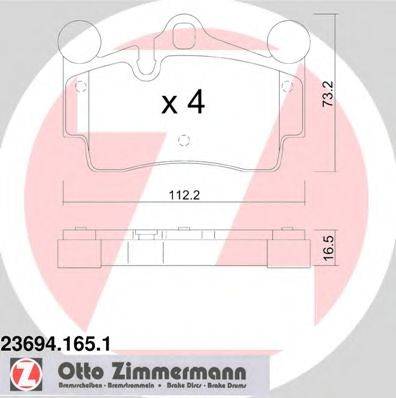 ZIMMERMANN 236941651 Комплект тормозных колодок, дисковый тормоз
