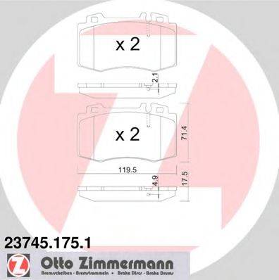 ZIMMERMANN 237451751 Комплект гальмівних колодок, дискове гальмо