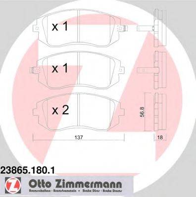 ZIMMERMANN 238651801 Комплект тормозных колодок, дисковый тормоз