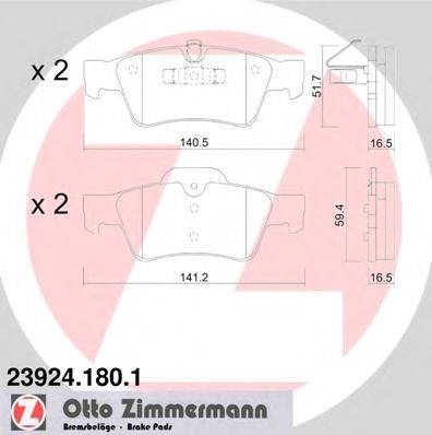 ZIMMERMANN 239241801 Комплект тормозных колодок, дисковый тормоз