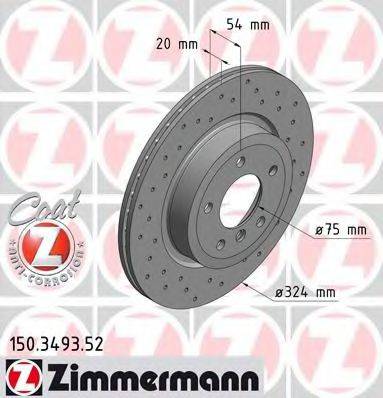 ZIMMERMANN 150349352 гальмівний диск
